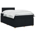 vidaXL Posteľ boxspring s matracom Čierna 120 x 200 cm Látka – Obrázok 2