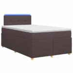 vidaXL Posteľ boxspring s matracom Tmavohnedá 120 x 200 cm Látka