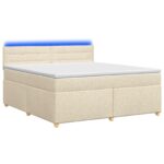 vidaXL Posteľ boxspring s matracom Krémová 140 x 190 cm Látka