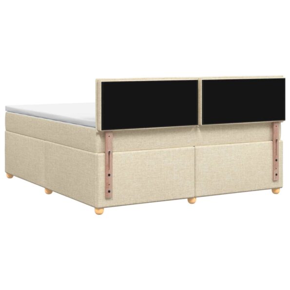 vidaXL Posteľ boxspring s matracom Krémová 140 x 190 cm Látka – Obrázok 7