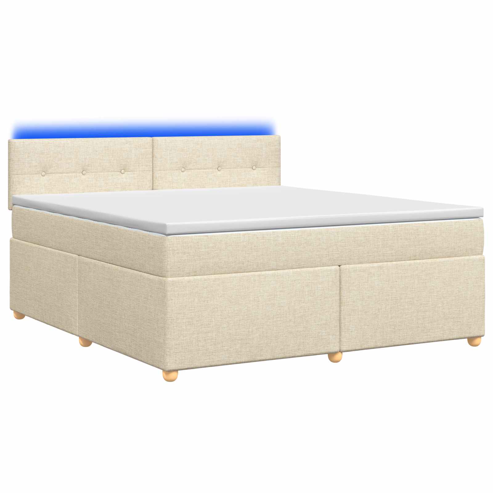 3452420_1.jpg vidaXL Posteľ boxspring s matracom Krémová 140 x 190 cm Látka – Obrázok 1