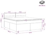 vidaXL Posteľ boxspring s matracom Krémová 140 x 190 cm Látka – Obrázok 11