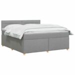 vidaXL Posteľ boxspring s matracom Svetlosivá 140 x 200 cm Látka – Obrázok 2