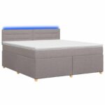 vidaXL Posteľ boxspring s matracom Sivohnedá 140 x 200 cm Látka