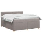 vidaXL Posteľ boxspring s matracom Sivohnedá 140 x 200 cm Látka – Obrázok 2