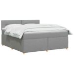 vidaXL Posteľ boxspring s matracom Svetlosivá 140 x 200 cm Látka – Obrázok 2