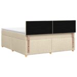 vidaXL Posteľ boxspring s matracom Krémová 140 x 200 cm Látka – Obrázok 7