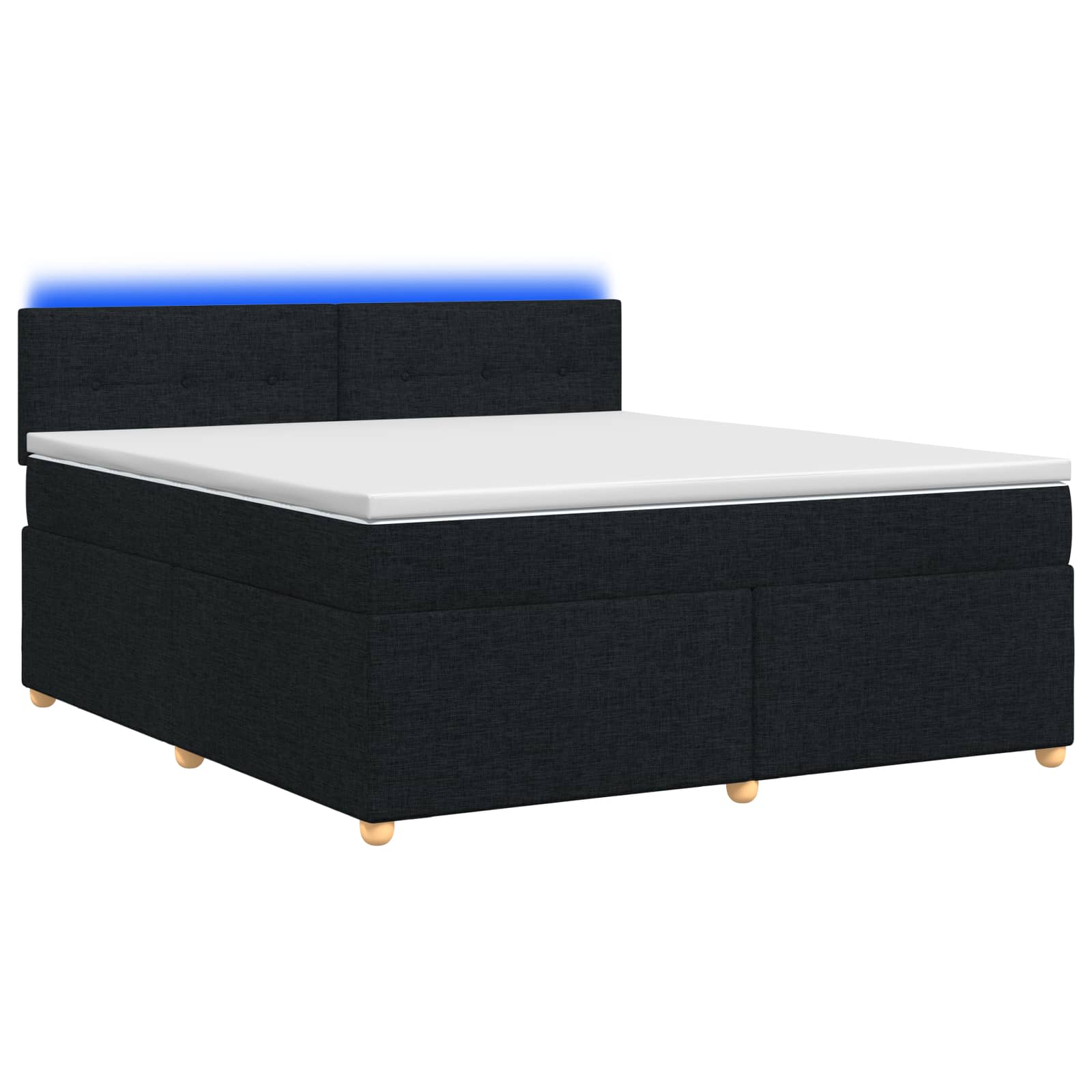 3452459_1.jpg vidaXL Posteľ boxspring s matracom Čierna 160 x 200 cm Látka – Obrázok 1