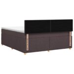 vidaXL Posteľ boxspring s matracom Tmavohnedá 160 x 200 cm Látka – Obrázok 7