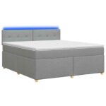 vidaXL Posteľ boxspring s matracom Svetlosivá 180 x 200 cm Látka