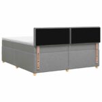vidaXL Posteľ boxspring s matracom Svetlosivá 200 x 200 cm Látka – Obrázok 7