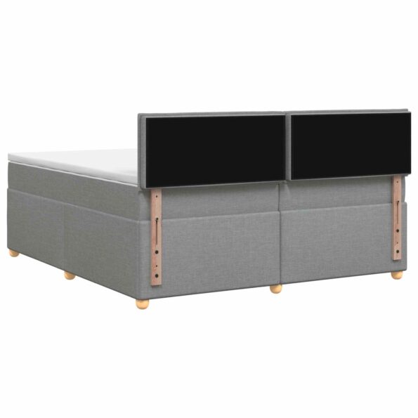 vidaXL Posteľ boxspring s matracom Svetlosivá 200 x 200 cm Látka – Obrázok 7