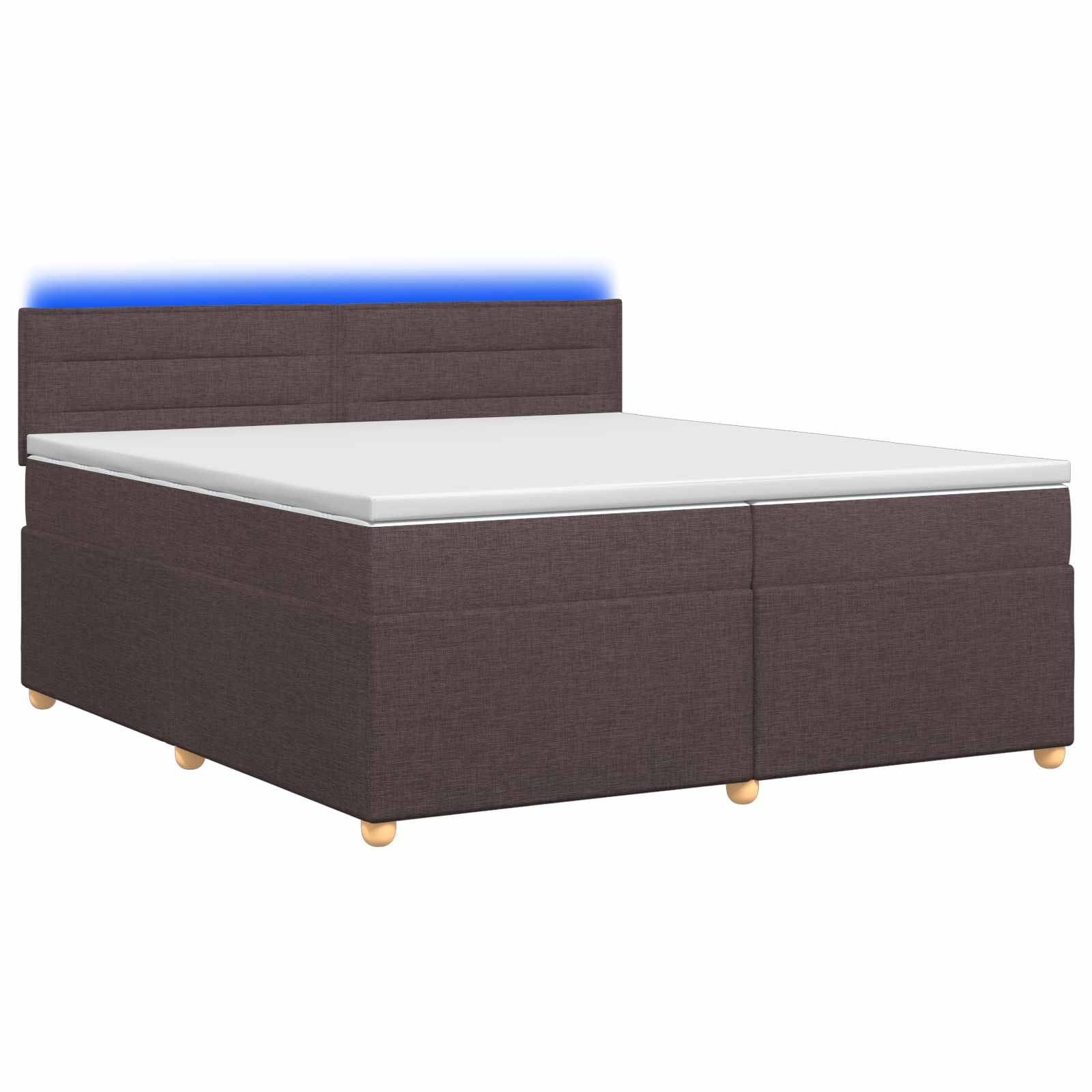 3452495_1.jpg vidaXL Posteľ boxspring s matracom Tmavohnedá 200 x 200 cm Látka – Obrázok 1