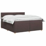 vidaXL Posteľ boxspring s matracom Tmavohnedá 200 x 200 cm Látka – Obrázok 2