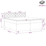 vidaXL Posteľ boxspring s matracom Čierna 200 x 200 cm Látka – Obrázok 11