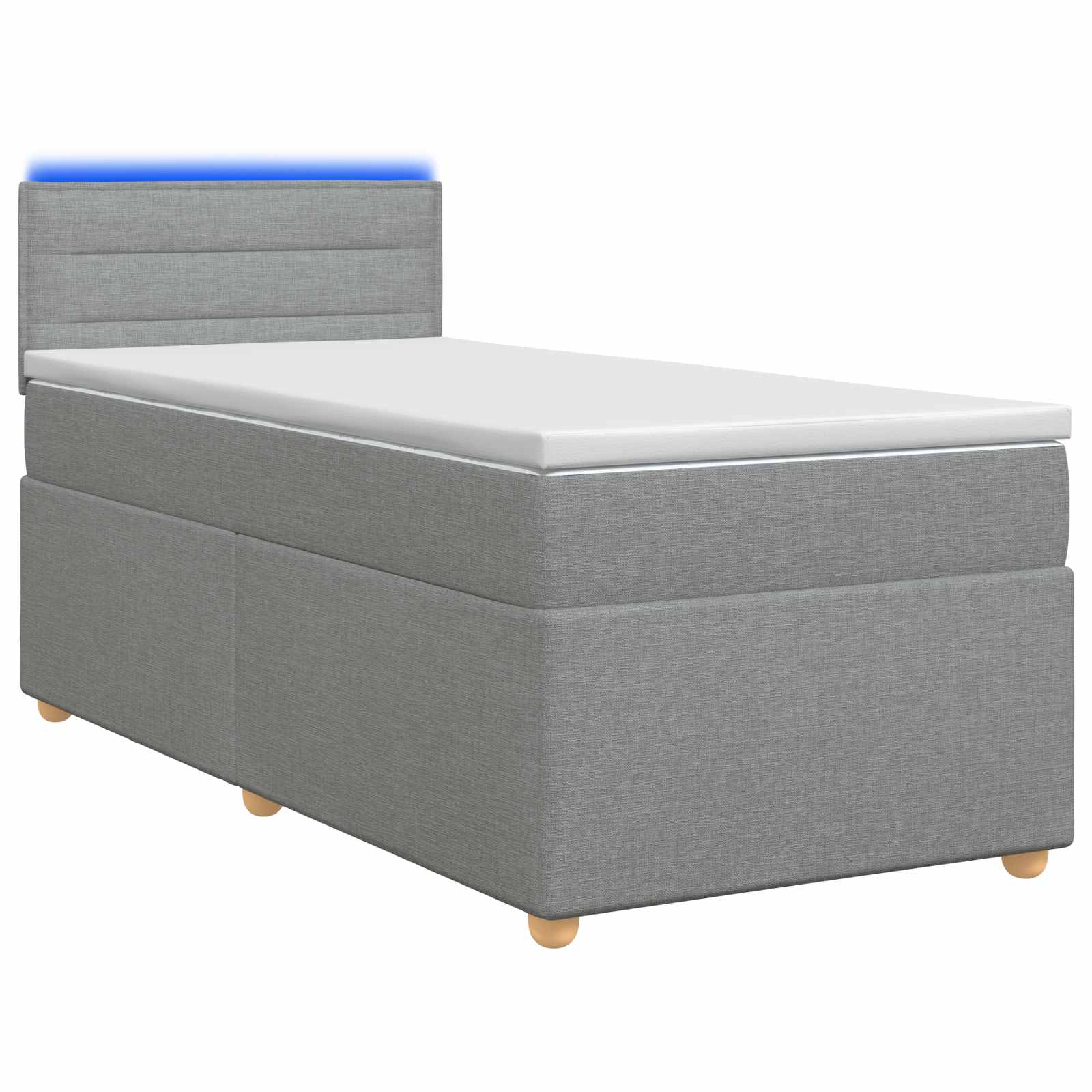3452513_1.jpg vidaXL Posteľ s boxspringom a matracom a LED Svetlosivá 90 x 190 cm – Obrázok 1