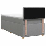 vidaXL Posteľ s boxspringom a matracom a LED Svetlosivá 90 x 190 cm – Obrázok 7