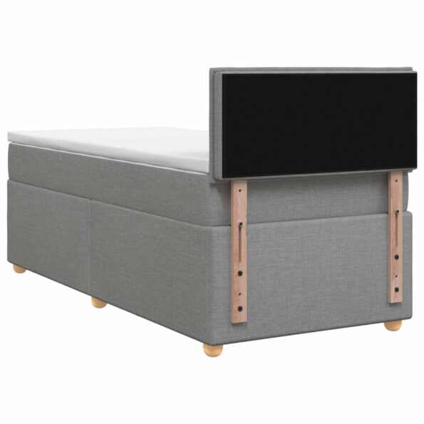 vidaXL Posteľ s boxspringom a matracom a LED Svetlosivá 90 x 190 cm – Obrázok 7