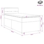 vidaXL Posteľ s boxspringom a matracom a LED Svetlosivá 90 x 190 cm – Obrázok 11