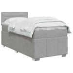 vidaXL Posteľ boxspring s matracom Svetlosivá 80 x 200 cm Látka – Obrázok 2