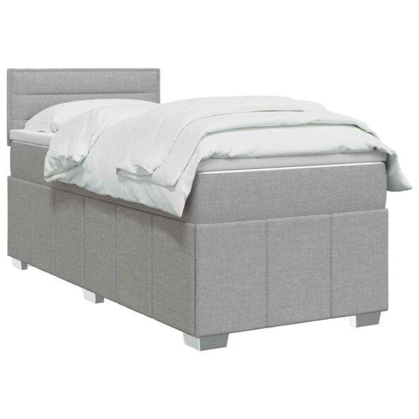 vidaXL Posteľ boxspring s matracom Svetlosivá 80 x 200 cm Látka – Obrázok 2