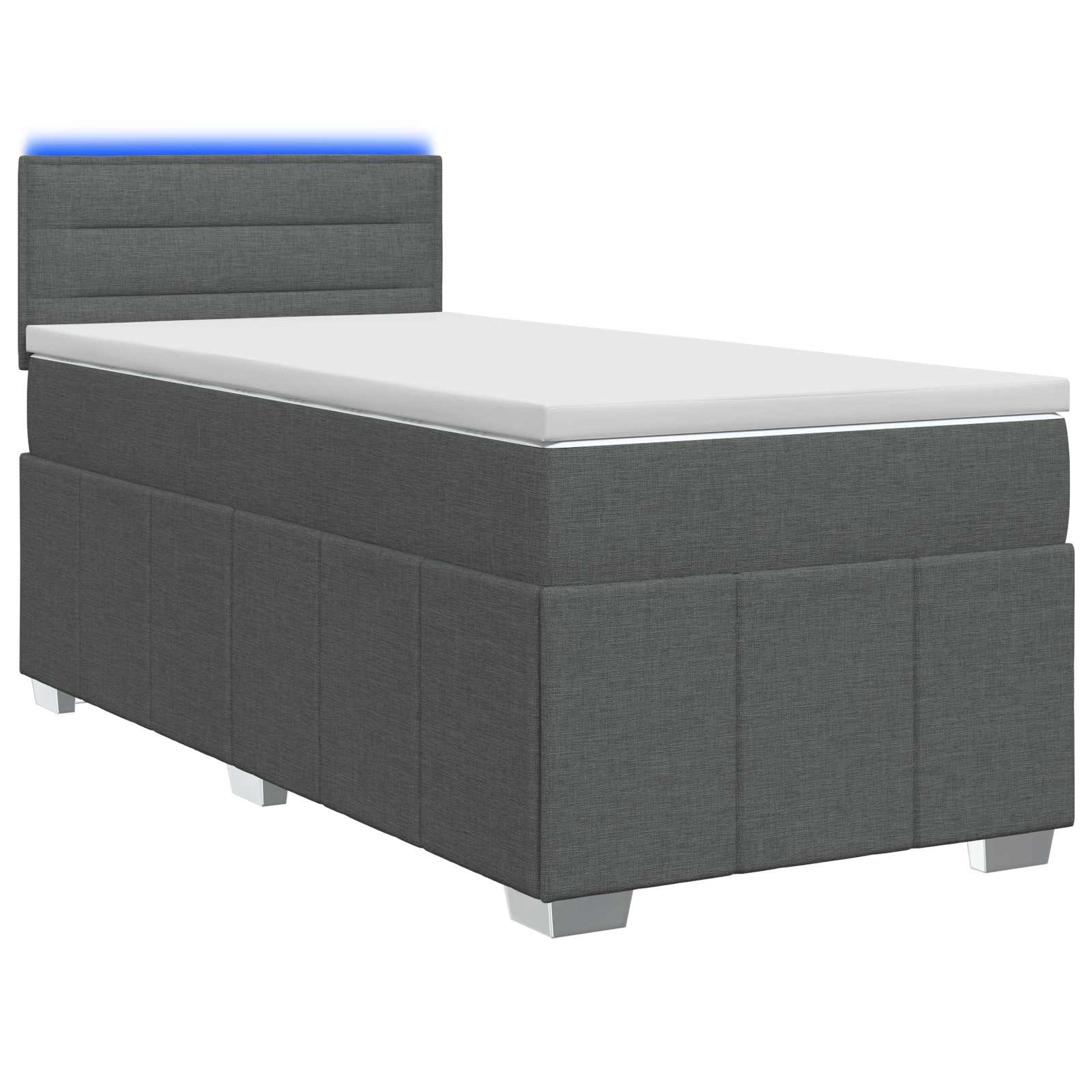 3452538_1.jpg vidaXL Posteľ boxspring s matracom Tmavosivá 80 x 200 cm Látka – Obrázok 1