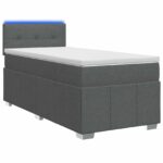 vidaXL Posteľ boxspring s matracom Tmavosivá 80 x 200 cm Látka