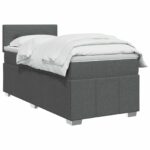 vidaXL Posteľ boxspring s matracom Tmavosivá 80 x 200 cm Látka – Obrázok 2