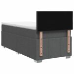 vidaXL Posteľ boxspring s matracom Tmavosivá 80 x 200 cm Látka – Obrázok 7