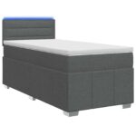 vidaXL Posteľ boxspring s matracom Tmavosivá 90 x 190 cm Látka
