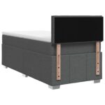 vidaXL Posteľ boxspring s matracom Tmavosivá 90 x 190 cm Látka – Obrázok 7
