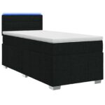 vidaXL Posteľ boxspring s matracom Čierna 90 x 190 cm Látka