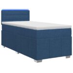 vidaXL Posteľ boxspring s matracom Modrá 100 x 200 cm Látka