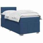 vidaXL Posteľ boxspring s matracom Modrá 100 x 200 cm Látka – Obrázok 2