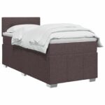 vidaXL Posteľ boxspring s matracom Tmavohnedá 100 x 200 cm Látka – Obrázok 2