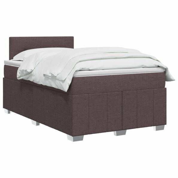 vidaXL Posteľ boxspring s matracom Tmavohnedá 120 x 190 cm Látka – Obrázok 2