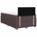 vidaXL Posteľ boxspring s matracom Tmavohnedá 120 x 190 cm Látka – Obrázok 7