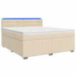 vidaXL Posteľ boxspring s matracom Krémová 140 x 190 cm Látka