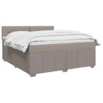 vidaXL Posteľ boxspring s matracom Sivohnedá 140 x 190 cm Látka – Obrázok 2