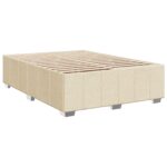 vidaXL Posteľ boxspring s matracom Krémová 140 x 190 cm Látka – Obrázok 4