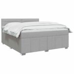 vidaXL Posteľ boxspring s matracom Svetlosivá 140 x 200 cm Látka – Obrázok 2