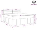 vidaXL Posteľ boxspring s matracom Tmavosivá 140 x 200 cm Látka – Obrázok 11