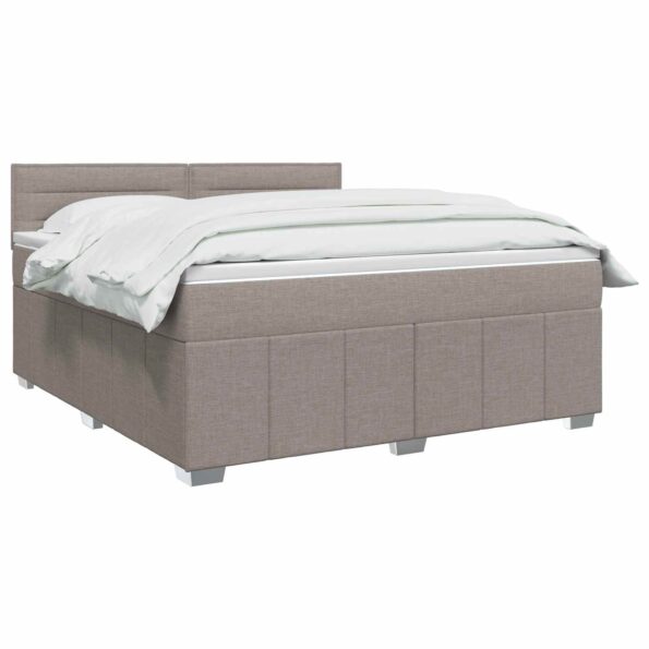 vidaXL Posteľ boxspring s matracom Sivohnedá 140 x 200 cm Látka – Obrázok 2