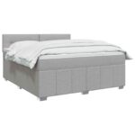 vidaXL Posteľ boxspring s matracom Svetlosivá 140 x 200 cm Látka – Obrázok 2
