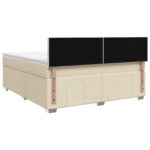 vidaXL Posteľ boxspring s matracom Krémová 140 x 200 cm Látka – Obrázok 7