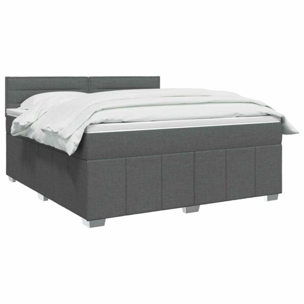 vidaXL Posteľ boxspring s matracom Tmavosivá 160 x 200 cm Látka – Obrázok 2