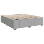 vidaXL Posteľ boxspring s matracom Svetlosivá 200 x 200 cm Látka – Obrázok 4