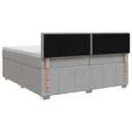 vidaXL Posteľ boxspring s matracom Svetlosivá 200 x 200 cm Látka – Obrázok 7
