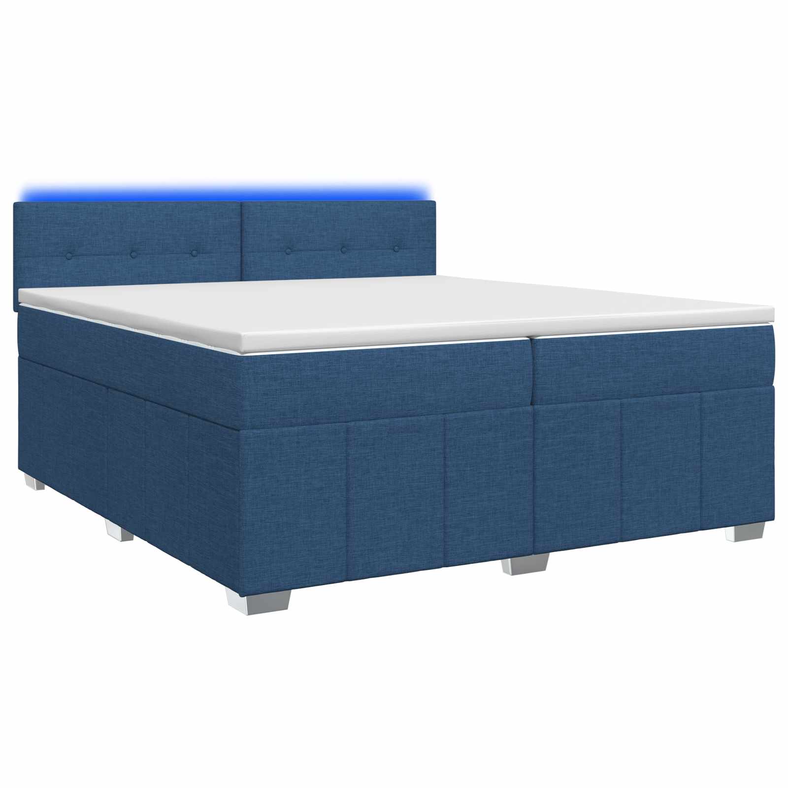 3452760_1.jpg vidaXL Posteľ boxspring s matracom Modrá 200 x 200 cm Látka – Obrázok 1