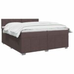 vidaXL Posteľ boxspring s matracom Tmavohnedá 200 x 200 cm Látka – Obrázok 2